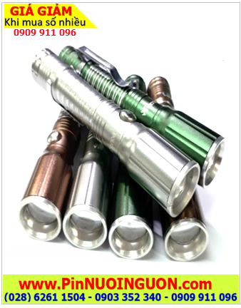 Police GH-5061, Đèn pin siêu sáng kẹp áo Police GH-5061 thấu kính lồi, sử dụng pin AA chính hãng 